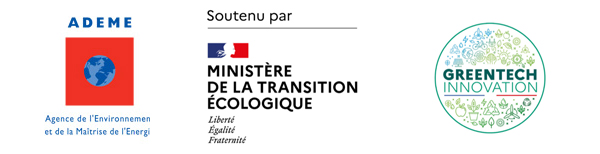 logo de l'Ademe, logo du Ministère de la Transition Écologique, logo de la GreenTech Innovation